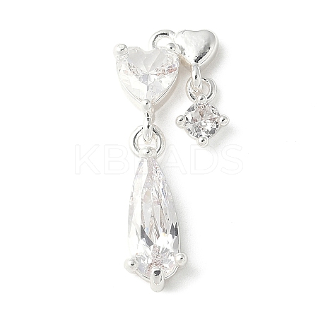 Brass Micro Pave Cubic Zirconia Pendants KK-A253-06S-02-1