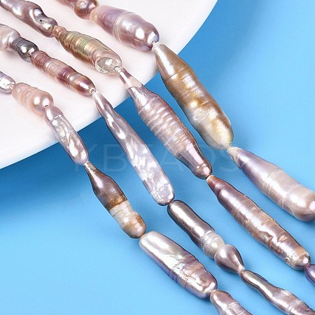 Natural Baroque Stick Pearl Keshi Pearl Beads Strands PEAR-N021-19-01C-1
