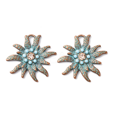 Tibetan Style Alloy Rhinestone Pendants FIND-B055-03-1
