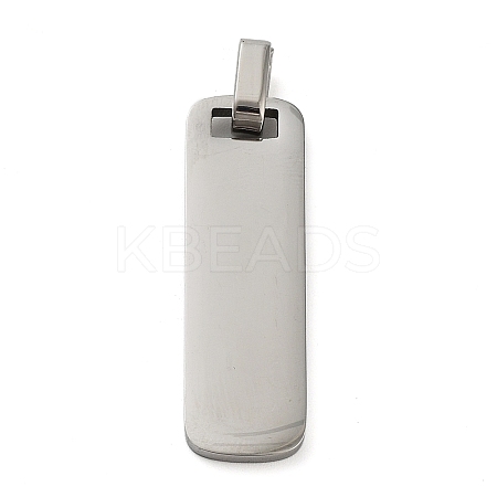 Tarnish Resistant Rectangle 304 Stainless Steel Mirror Polished Finish Stamping Blank Tag Pendants LS-STAS-H317-09P-1
