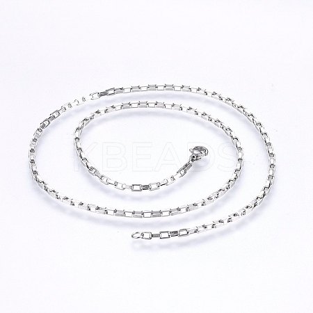 Non-Tarnish 304 Stainless Steel Box Chain Necklaces LS-NJEW-F226-07P-02-1