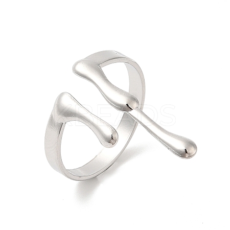Non-Tarnish 304 Stainless Steel Melting Drop Open Cuff Rings for Women RJEW-L107-001P-1