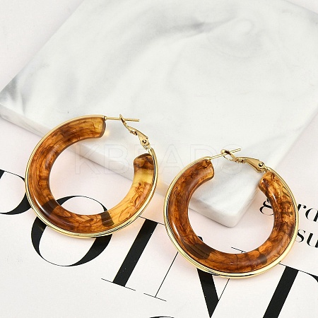 304 Stainless Steel Hoop Earrings For Women EJEW-B113-02G-03-1