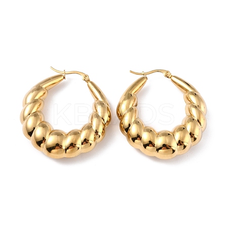 Ion Plating(IP) 304 Stainless Steel Hoop Earrings EJEW-A059-01G-1