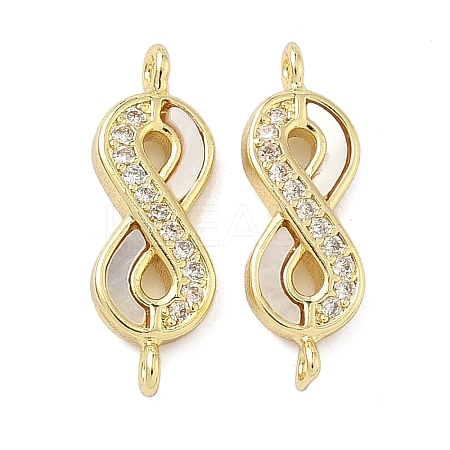 Natural Shell Infinity Links Connector Charms KK-A282-03A-G-1