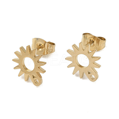 Ion Plating(IP) 304 Stainless Steel Stud Earring Findings X-STAS-I206-01G-1