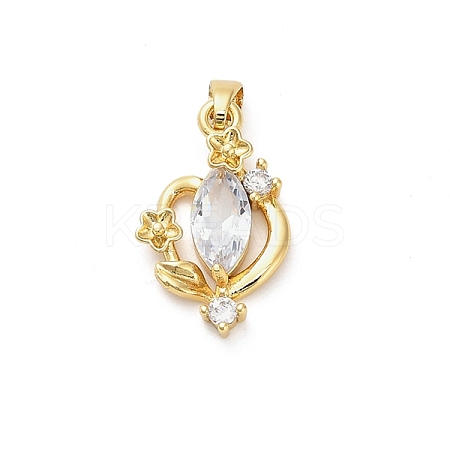 Brass Micro Pave Cubic Zirconia Pendants KK-M314-12G-1