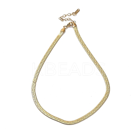 Ion Plating(IP) 304 Stainless Steel Herringbone Chain Necklace NJEW-D045-11G-1