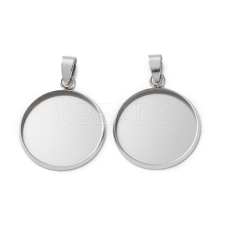304 Stainless Steel Pendant Cabochon Settings STAS-L282-010P-08-1