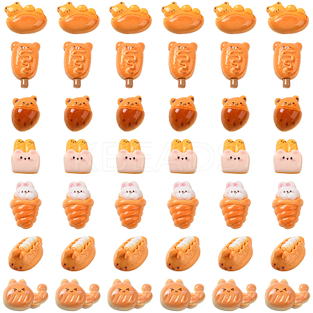 56Pcs 7 Styles Opaque Resin Imitation Food Decoden Cabochons CRES-SC0002-85-1