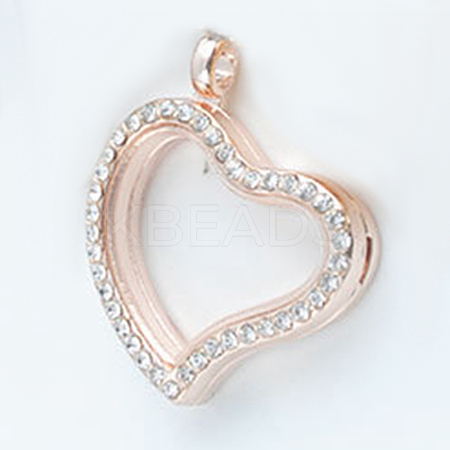 Alloy Photo Frame Pendants ALRI-WH0002-23RG-RS-1
