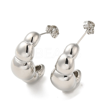 Rack Plating Bubble Brass Stud Earrings for Women EJEW-O001-01P-1