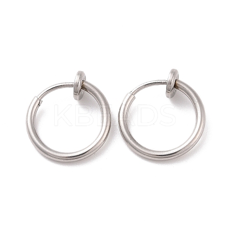 Tarnish Resistant 304 Stainless Steel Retractable Clip-on Hoop Earrings LS-STAS-K171-53P-1