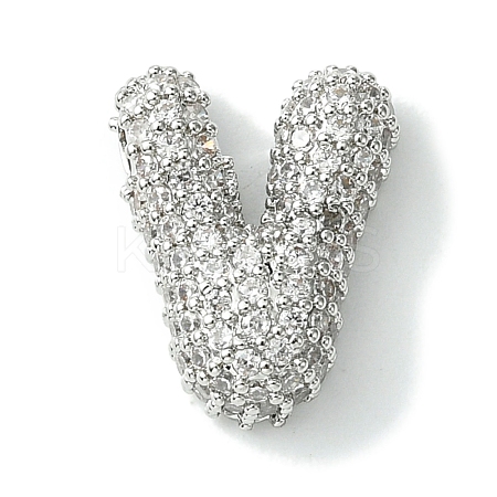 Rack Plating Brass Clear Cubic Zirconia Pendants KK-S378-01P-V-1