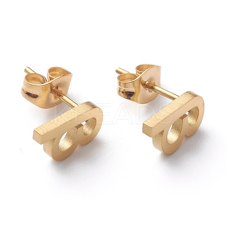 Ion Plating(IP) 304 Stainless Steel Stud Earrings STAS-Z028-A-03G-1