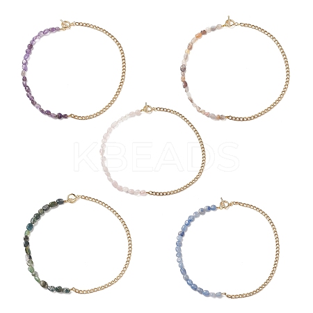 Mixed Natural Gemstone Beaded Necklaces NJEW-JN04156-1