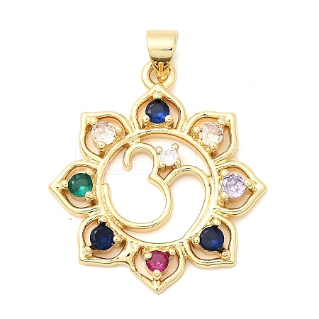 Brass Micro Pave Cubic Zirconia Pendants KK-H529-28G-1