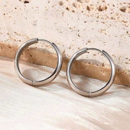 201 Stainless Steel Hoop Earrings LS-EJEW-P304-15A-P-1