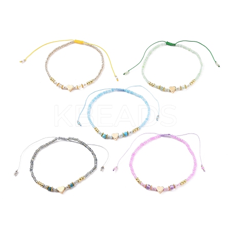 Adjustable Nylon Cord Braided Bead Bracelets BJEW-JB05688-1
