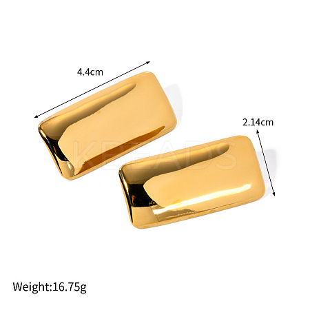 304 Stainless Steel Rectangle Stud Earrings KT1408-1-1
