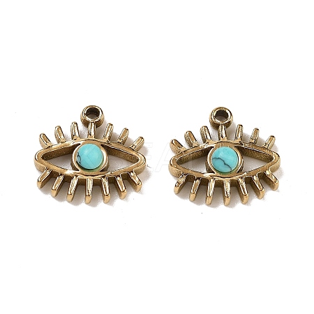 Synthetic Turquoise Eye Charms STAS-U014-06A-02-1