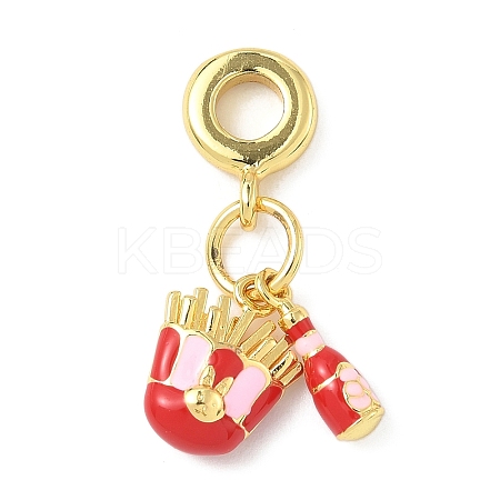 Brass Enamel European Dangle Charms KK-I355-21G-01-1