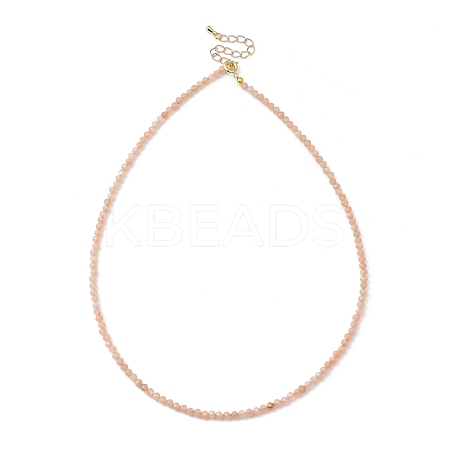 Natural Sunstone Beaded Necklaces NJEW-JN02990-02-1