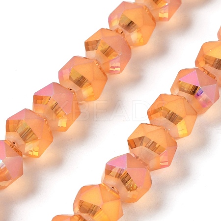 Electroplate Transparent Glass Beads Strands EGLA-I018-FR01-1