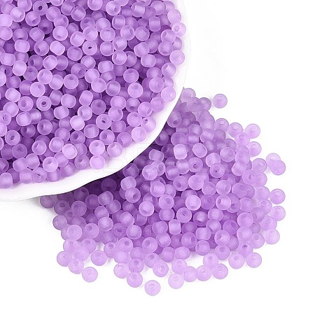 FGB Frosted Transparent Glass Seed Beads SEED-N013-02A-07-1