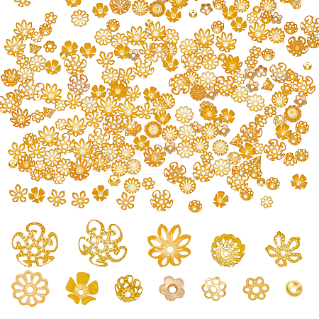 360Pcs 12 Styles Iron Bead Caps IFIN-ME0001-02-1