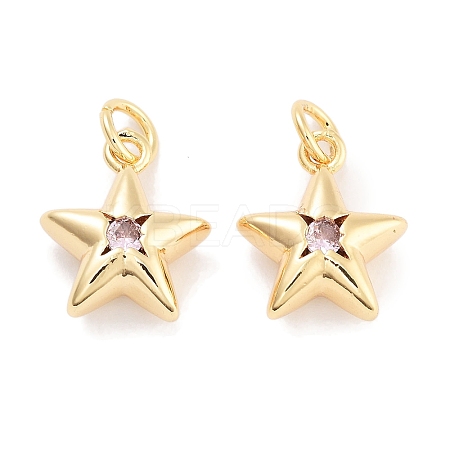 Brass with Cubic Zirconia Pendants KK-P271-38B-02G-1