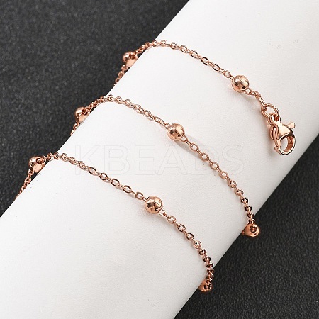 Brass Satellite Chains Necklaces for Women NJEW-D302-28RG-1