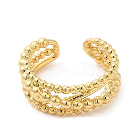 Rack Plating Brass Criss Cross Open Cuff Rings for Women LS-RJEW-M148-06G-1