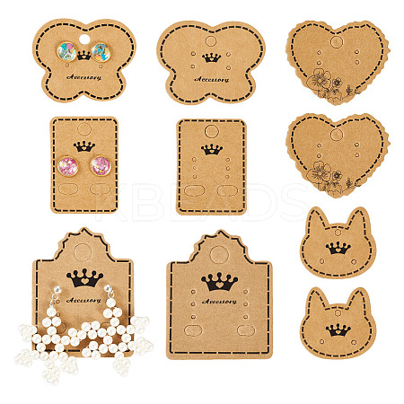 150Pcs 5 Styles Kraft Paper Earring Display Cards DIY-TA0006-04-1