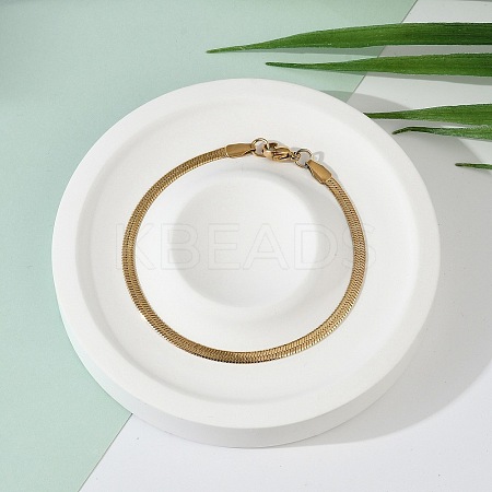 Ion Plating(IP) 304 Stainless Steel Herringbone Chain Bracelets BJEW-P236-15G-1