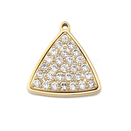304 Stainless Steel Micro Pave Cubic Zirconia Charms STAS-I356-04G-02-1
