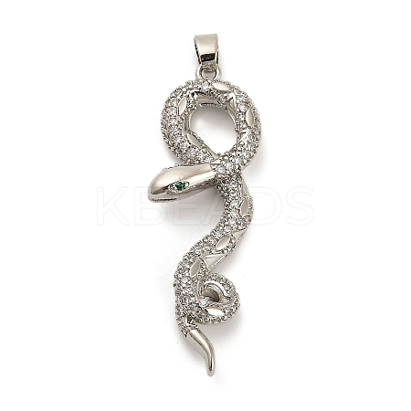 Brass Micro Pave Cubic Zirconia Pendants KK-S503-03P-02-1