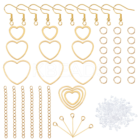 Heart Drop Earring DIY Making Kit DIY-UN0003-03-1