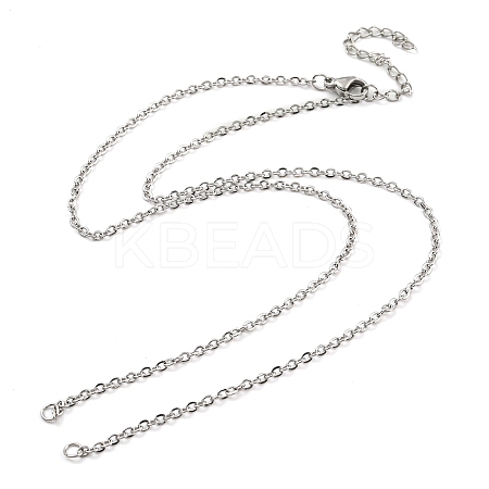 Tarnish Resistant 304 Stainless Steel Cable Chains Necklace Makings AJEW-P119-04B-P-1