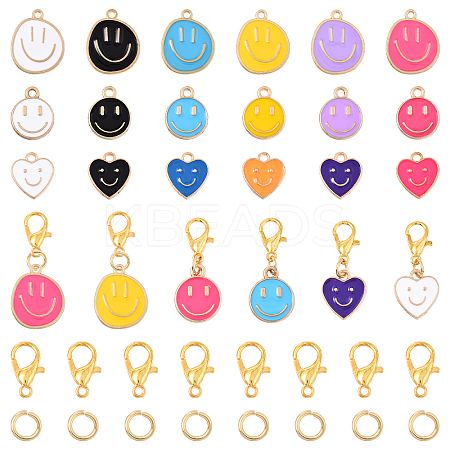 DIY Smiling Face Pendant Decorations Making Kit DIY-YW0017-56-1