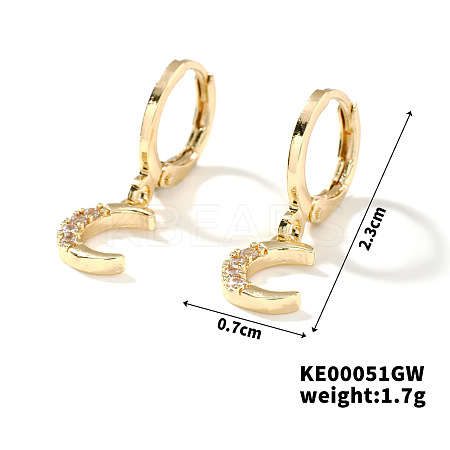 Elegant Vintage Copper Hoop Earrings with Geometric Zircon Stones IN0853-1-1