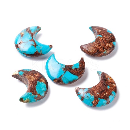 Assembled Natural Bronzite & Synthetic Turquoise Cabochons G-K317-B05-1