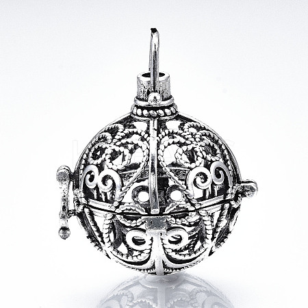 Rack Plating Brass Cage Pendants LS-KK-Q402-01AS-1