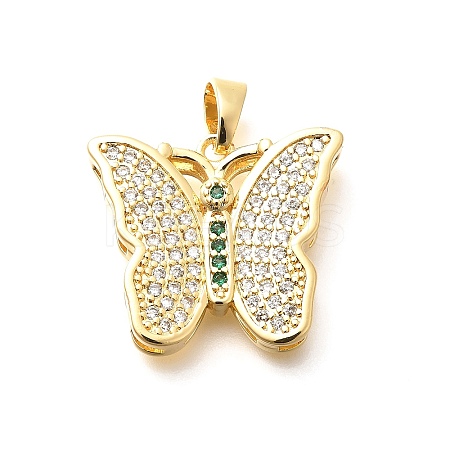 Brass Micro Pave Cubic Zirconia Pendants KK-G519-15G-02-1