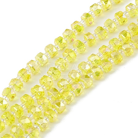 Transparent Electroplate Glass Beads Strands EGLA-F153-AB01-1