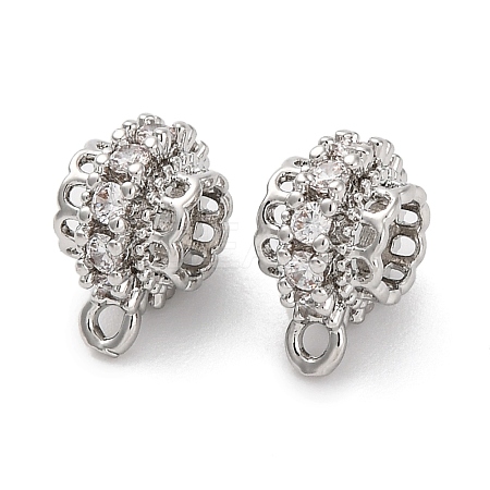 Brass Micro Pave Cubic Zirconia Tube Bails KK-H513-03P-1