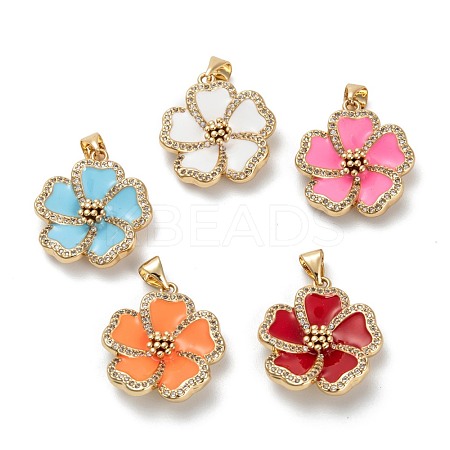 Real 18K Gold Plated Brass Micro Pave Clear Cubic Zirconia Beads Pendants ZIRC-M114-32G-1