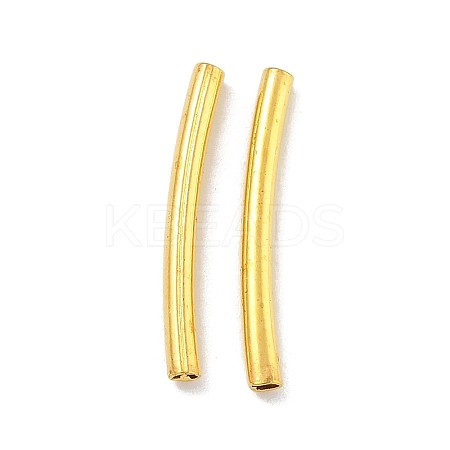Brass Curved Tube Beads KK-B120-04F-G-1