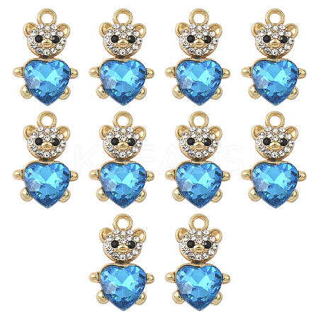10Pcs Alloy Glass Pendants GLAA-YW0005-41G-02-1