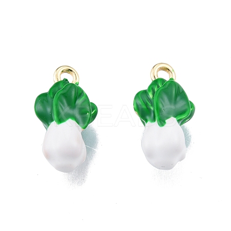Brass Enamel Pendants KK-G432-05G-1